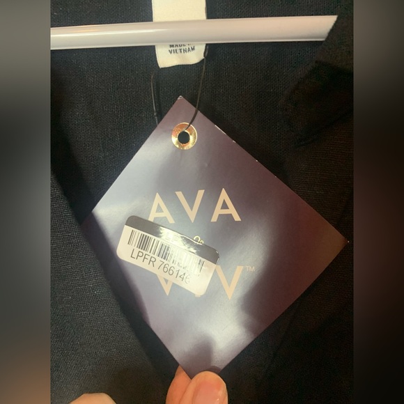 Ave & Viv Black Button Down Linen Midi Dress - Picture 5 of 8